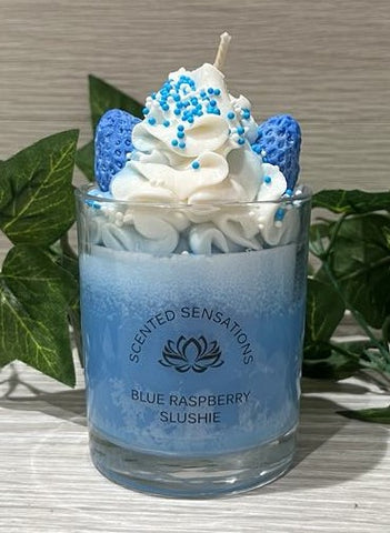 large Blue Raspberry Slushie Parfait Candle