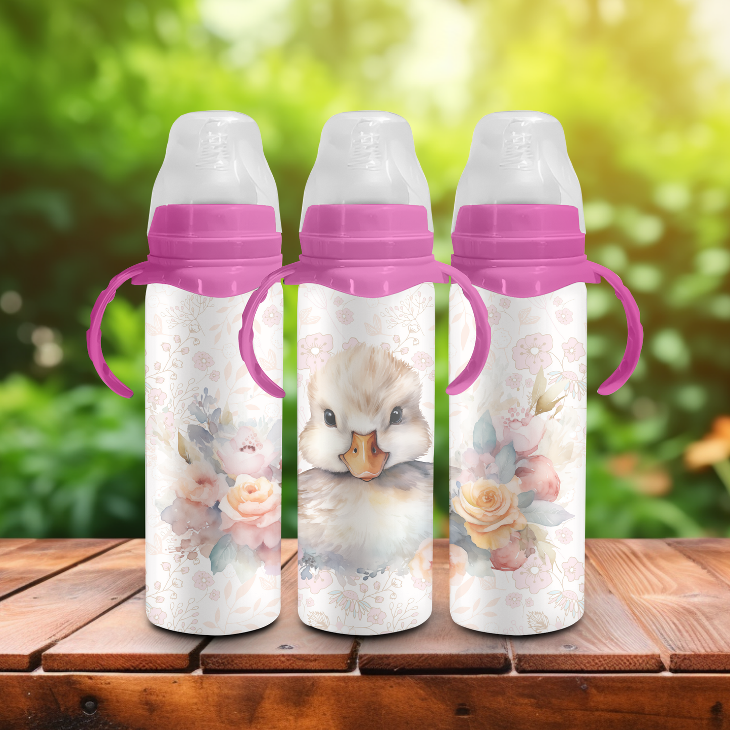 240ml Baby Bottle - Floral Duck