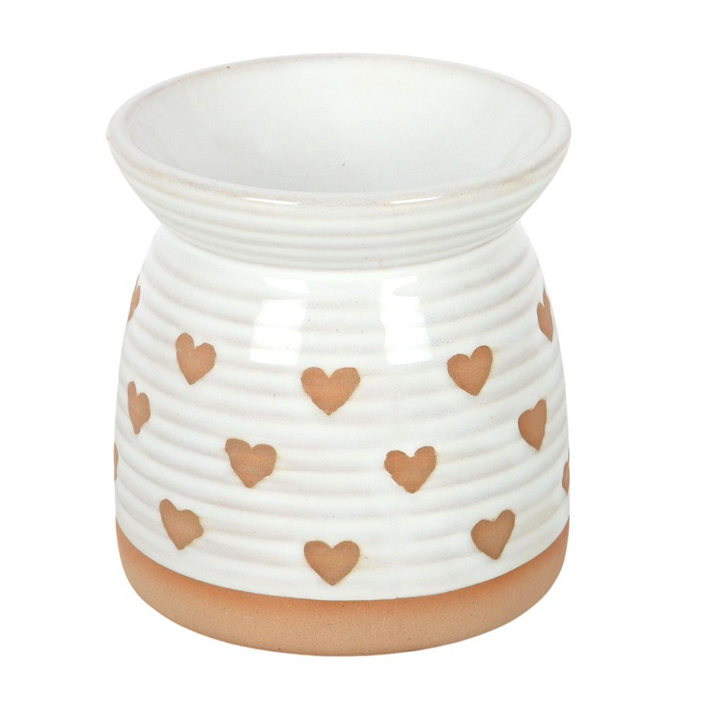 Beige Heart Print Tealight Burner
