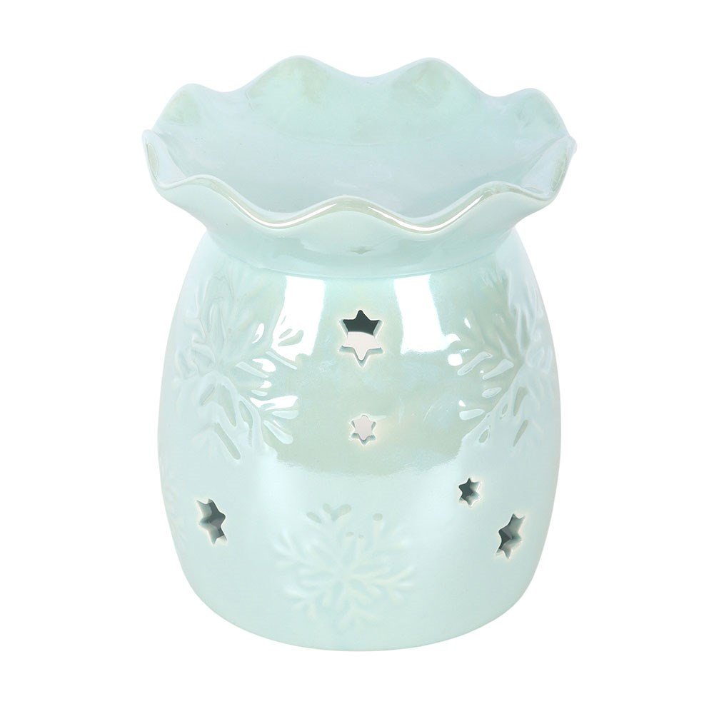 Iridescent Blue Snowflake Tealight Burner