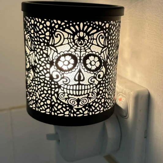 Black Lady Skull Night Light Melter