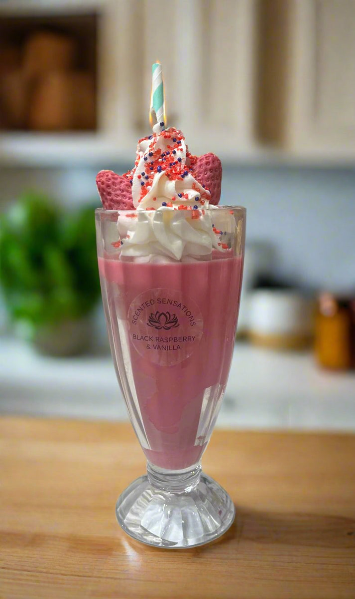 Black Raspberry & Vanilla Milkshake Candle – Scented Sensations