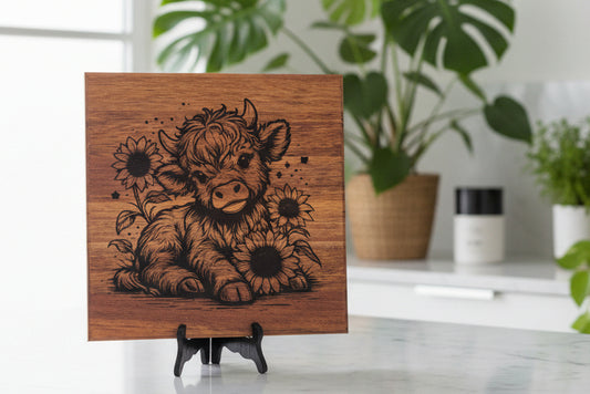Highland Cow (sitting) chopping board