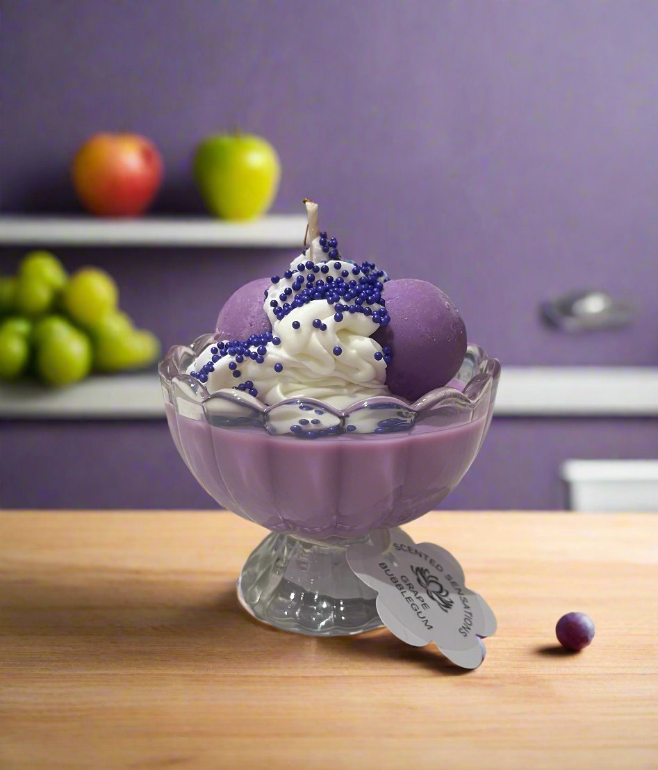 Grape Bubblegum Sundae Candle