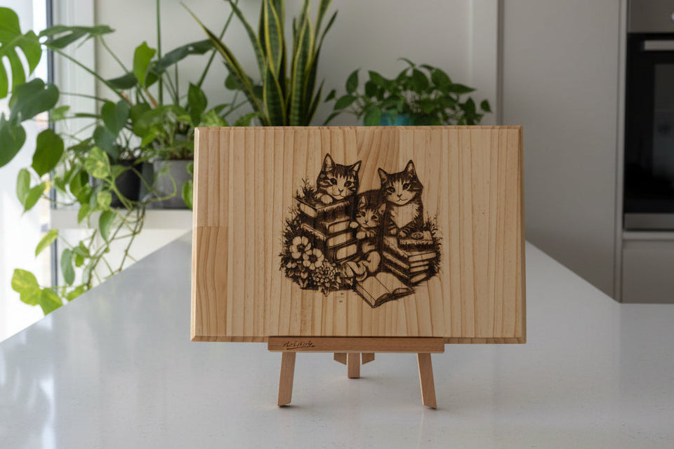 Book Cats Chopping Board