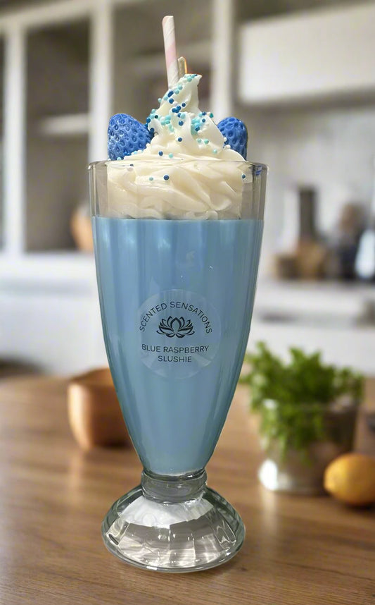 Blue Raspberry Slushie Milkshake Candle