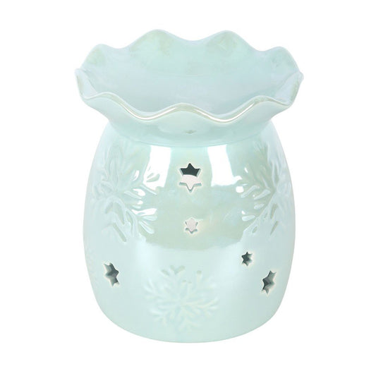Iridescent Blue Snowflake Tealight Burner