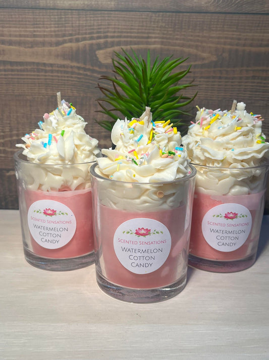 Large Watermelon Cotton Candy Parfait Candle