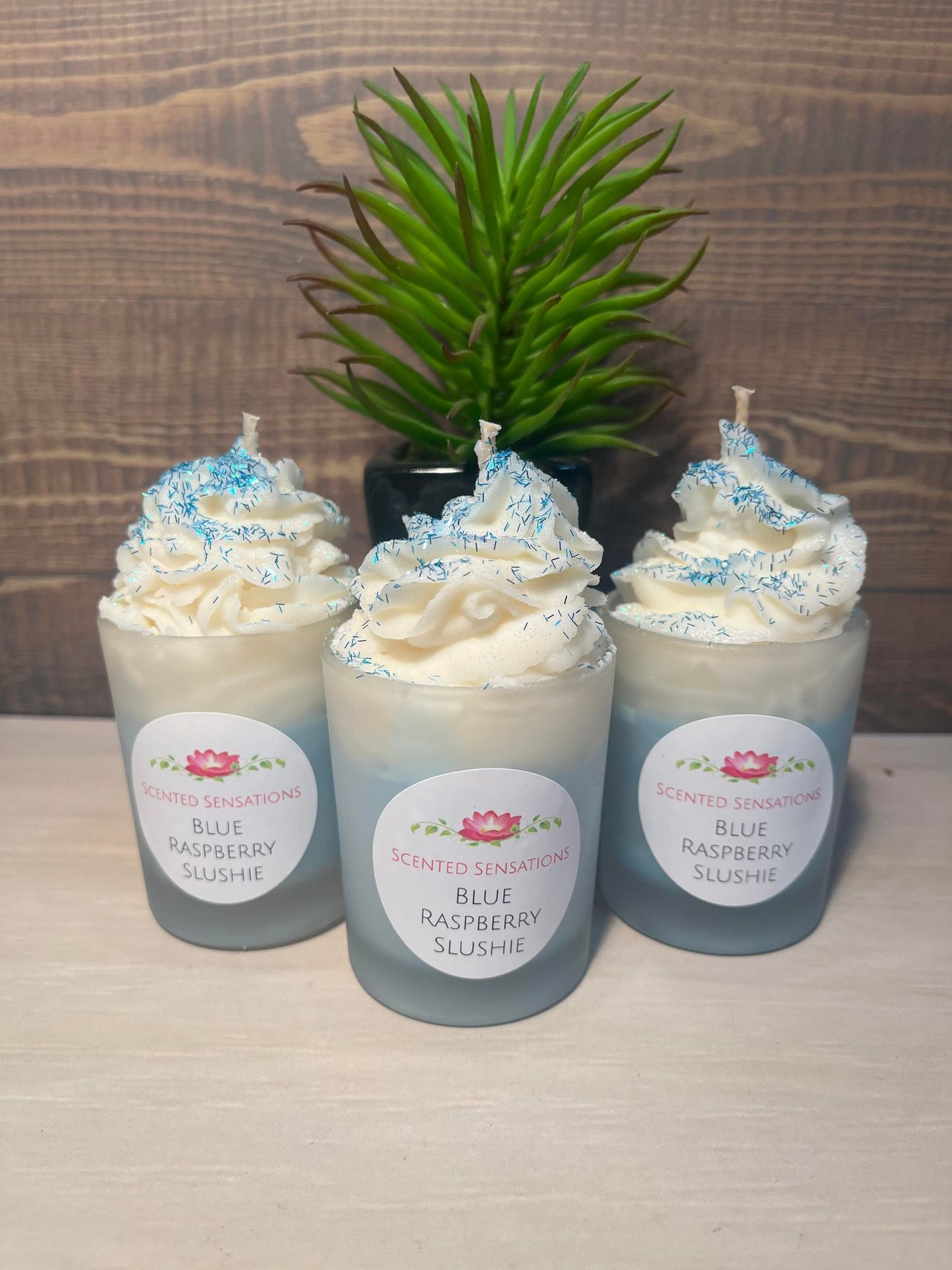 Small Blue Raspberry Slushie Parfait Candle